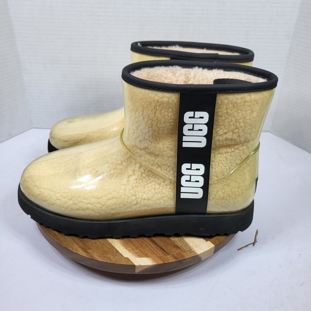 UGG Classic Clear Mini Women 10 Natural Black Excellent Waterproof Boots 1113190